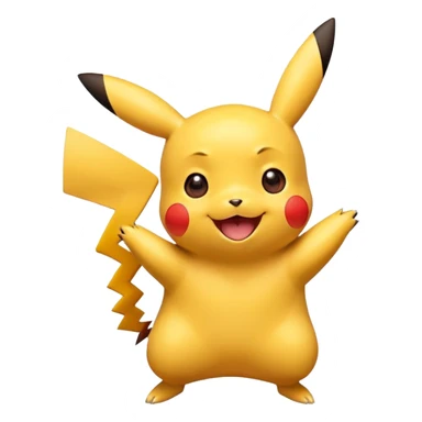 happy excited Pikachu with big smile sticker