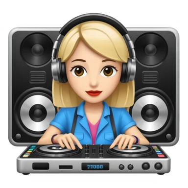woman dj sticker