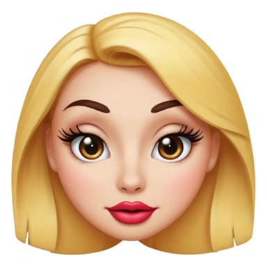 sexy hot goodlooking emoji face smirking duck lips huge curved eyelashes glamorous makeover sticker