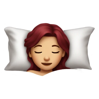 Burgundy haired girl sleeping in bed sticker
