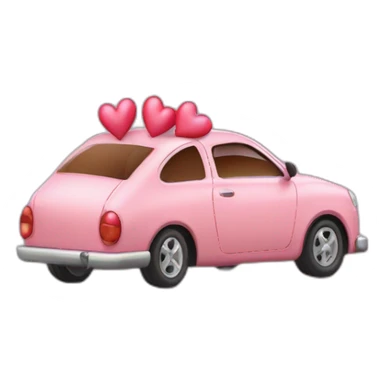 Car de cerdito con corazones en vez de ojos sticker
