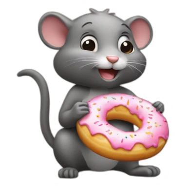 Raton-laveur qui mange un donut sticker