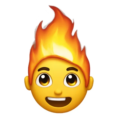 Excited head on fire sticker