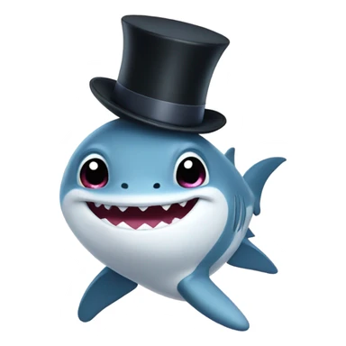 Baby shark with a top hat  sticker