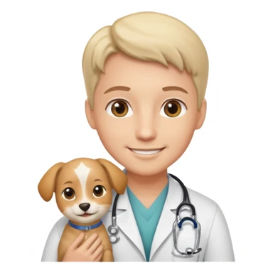 doctor with pet sticker
