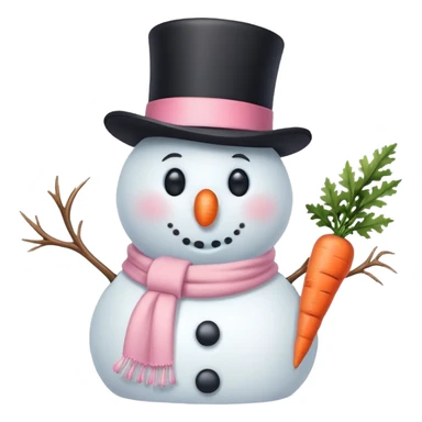 Pastel pink frosty the snowman  sticker