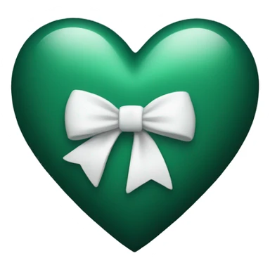 Dark green heart with white bow sticker