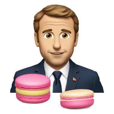 Macron qui mange un macaron sticker