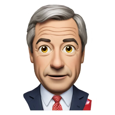 Nigel Farage holding a Union Jack flag  sticker