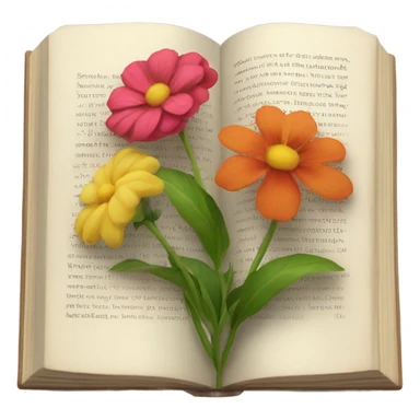 realistic flowers pressing in a book sticker