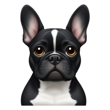 Black french bulldog with white cross on its neck sticker