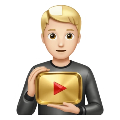 flexing youtube golden play button sticker