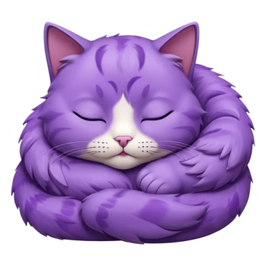 Un gato morado que este acurrucada con los ojos cerrados y que se vean sus patitas sticker