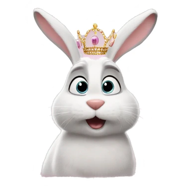 Bunny from The Secret Life of Pets with tiara sending kisses sticker