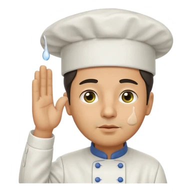 Chef saluting with one tear drop coming down his eye sticker