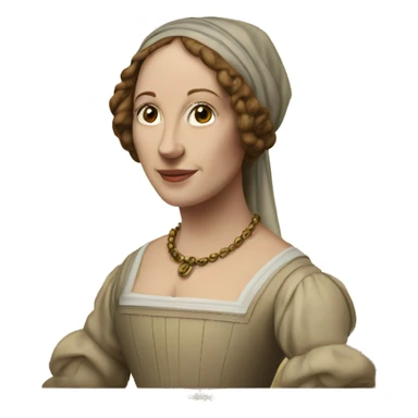 a framed portrait of a Renaissance woman sticker