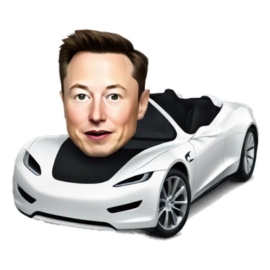 elon musk in a tesla roadster sticker