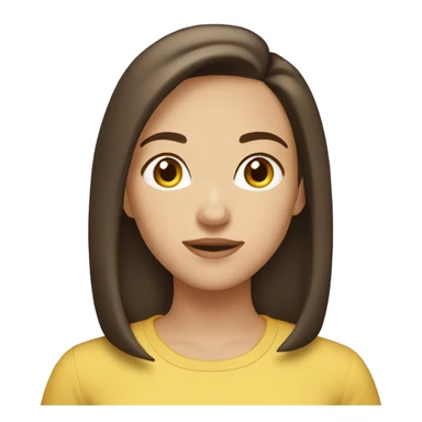 brunette girl chin length hair standi sticker