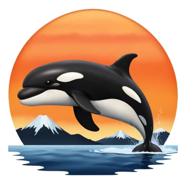 killer whale with Alaskan sunset sticker