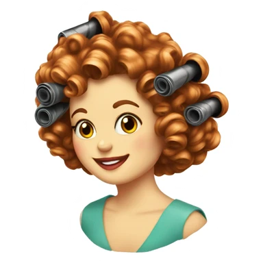 vintage hair curlers sticker