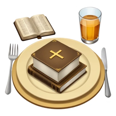 Make a plate of food, with cutlery beside it, and on top of the plate make a Bible. sticker