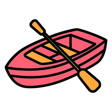 modern pink rowing boat sticker