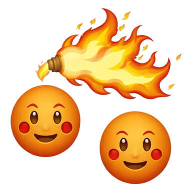 Normal emoji breathing fire balls sticker