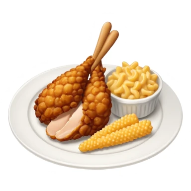 drumstick chicken with mac and cheese on the side on a plate sticker