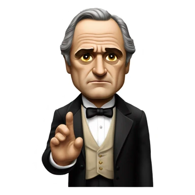 Vito Corleone from the movie "The Godfather" shows "class" with his right hand sticker