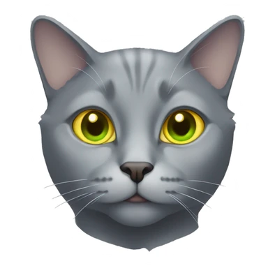 all gray cat with yellow eyes and green around the pupil sticker