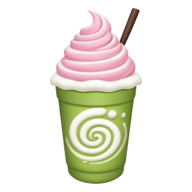 Matcha take away pink foam sticker