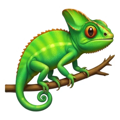 please create an animated color changing emoji that can be used as favicon . the default colour must be green and then its colour must change. the chemeleon should look to the left side. The chemeleon should look happy sticker