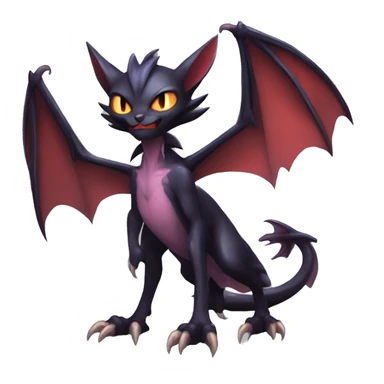 Kawaii Edgy Cool Vampiric Demonic Beautiful Noivern-Nargacuga-Litten with big Bat Ears full body sticker
