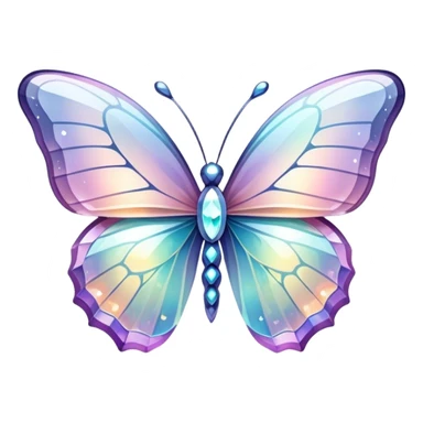 Pastel sparkly glittery iridescent glass crystal butterfly sticker