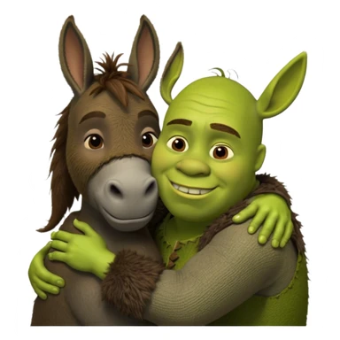 shreck hugging donkey sticker