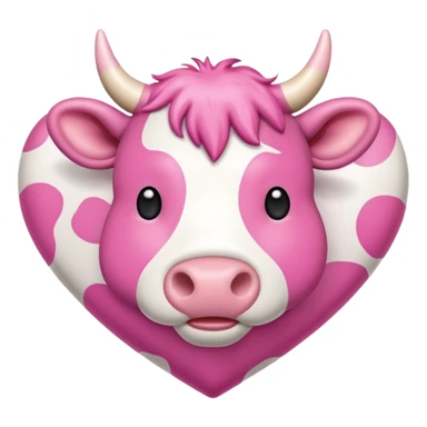 ultra realistic pink cow print heart sticker