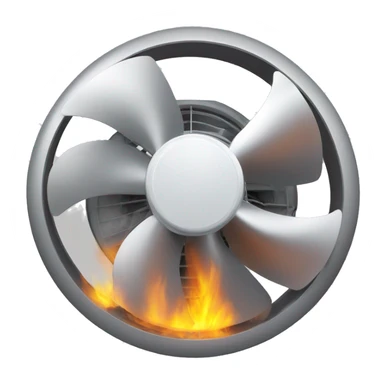 Ventilateur en feu sticker