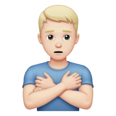 guy with crossed arms choking themselves sticker