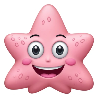 Patrick Star face from SpongeBob, wide eyes, big smile sticker