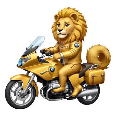 Dressed lion in a BMW motorcycle  sticker