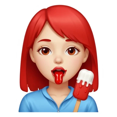 Girls licks popsicle  sticker