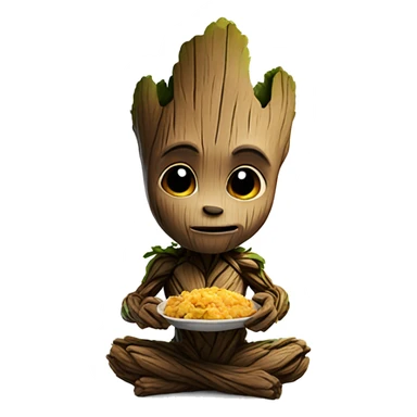 groot eating chicken  sticker