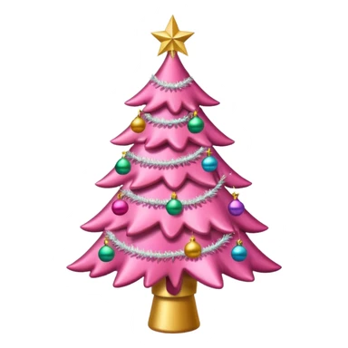 pink christmas tree sticker
