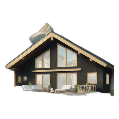luxurious scandinavian summer house sticker