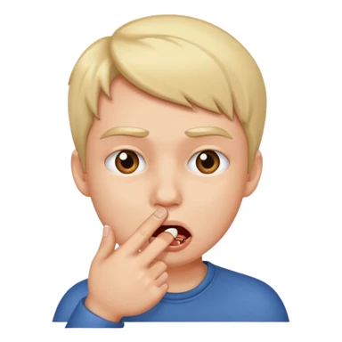 Una carita mordiéndose el dedo  sticker