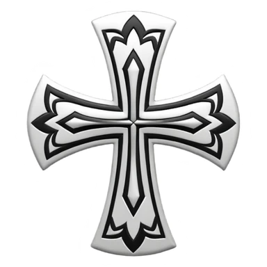 Tribal Cross emoji white and black  sticker