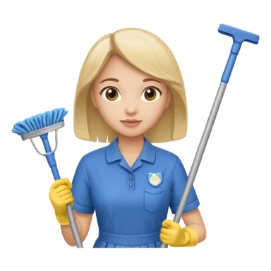 cleaning girl sticker