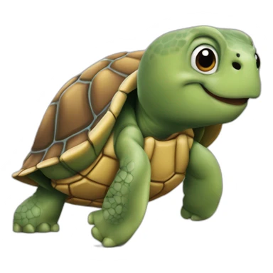 Tortue dessus ronaldo qui porte bébé macron sticker