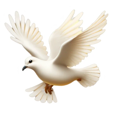 Flying white dove in golden light  sticker