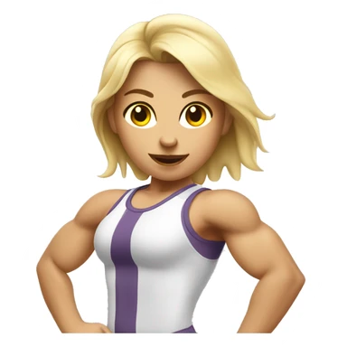 white muscular fun gym girl sticker
